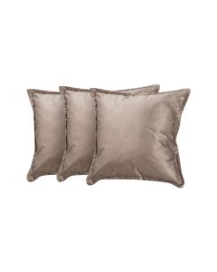 Kit 3 Almofadas Decorativas Bali Suede Pena Bege Escuro