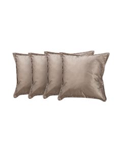 Kit 4 Almofadas Decorativas Bali Suede Pena Bege Escuro