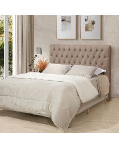Cabeceira Cama Casal Estofada 1,40 Cm - Inca Linho Capuccino