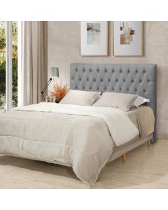 Cabeceira Cama Casal Estofada 1,40 Cm - Inca Linho Cinza
