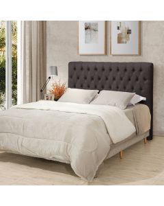 Cabeceira Cama Casal Estofada 1,40 Cm - Inca Linho Marrom