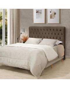 Cabeceira Cama Casal Estofada 1,40 Cm - Inca Veludo Marrom