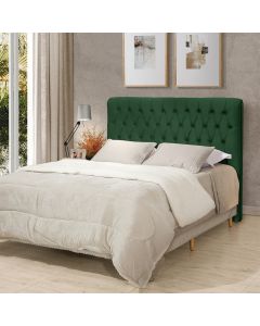 Cabeceira Cama Casal Estofada 1,40 Cm - Inca Veludo Verde