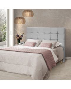 Cabeceira Cama Queen Estofada 1,60 - Maia Veludo Cinza Claro