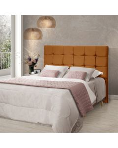 Cabeceira Cama Queen Estofada 1,60 - Maia Veludo Terracota