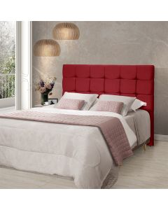 Cabeceira Cama Casal Estofada 1,40 - Maia Veludo Vermelho