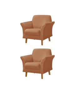 Kit 2 Poltronas Retrô Pés em Madeira Maciça Jamaica Veludo Terracota