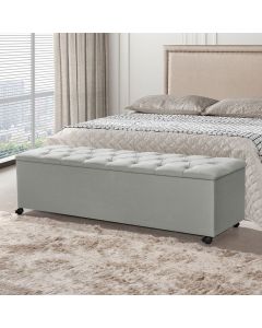 Recamier Bau com Rodizios Cancun 1,50 Veludo Cinza