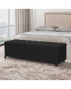 Recamier Bau com Rodizios Cancun 1,30 Veludo Preto